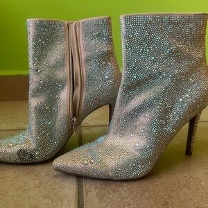 INC International Concepts Silver Heeled Boots with Stiletto